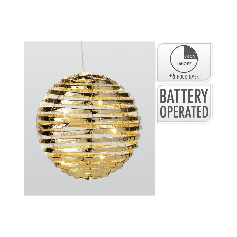 SFERA FERRO PET ORO 30 LED D.20
